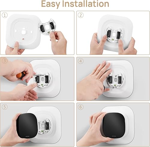 Vista 6 de CaseBot Placa de pared para termostato inteligente Ecobee 2022 Premium y termostato inteligente Ecobee 2022 Enhanced, kit de montaje de soporte