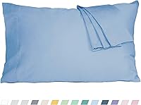 Vista 20 de Juego de 2 fundas de almohada estándar de tejido de percal de algodón tamaño Queen, preencogidas, transpirables e hipoalergénicas, juego de 2