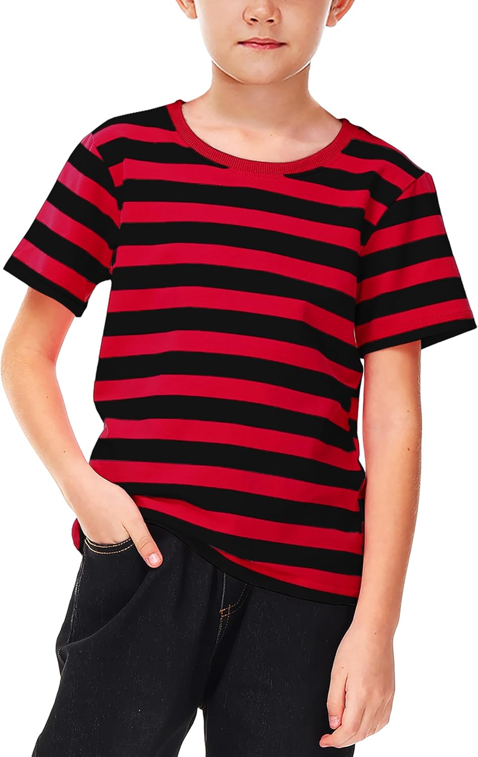 Deerose Kids Striped Shirts Short Sleeve Boy Girls July 4th Patriotic Tee Top 3-14 Years - Image 2