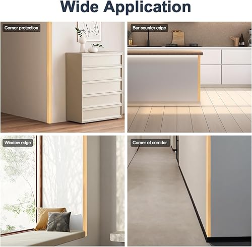 Miniatura 4 de 4 protectores de esquina de aluminio de 45 pulgadas, autoadhesivos, protectores de esquinas de metal para bordes de pared, protectores de esquinas