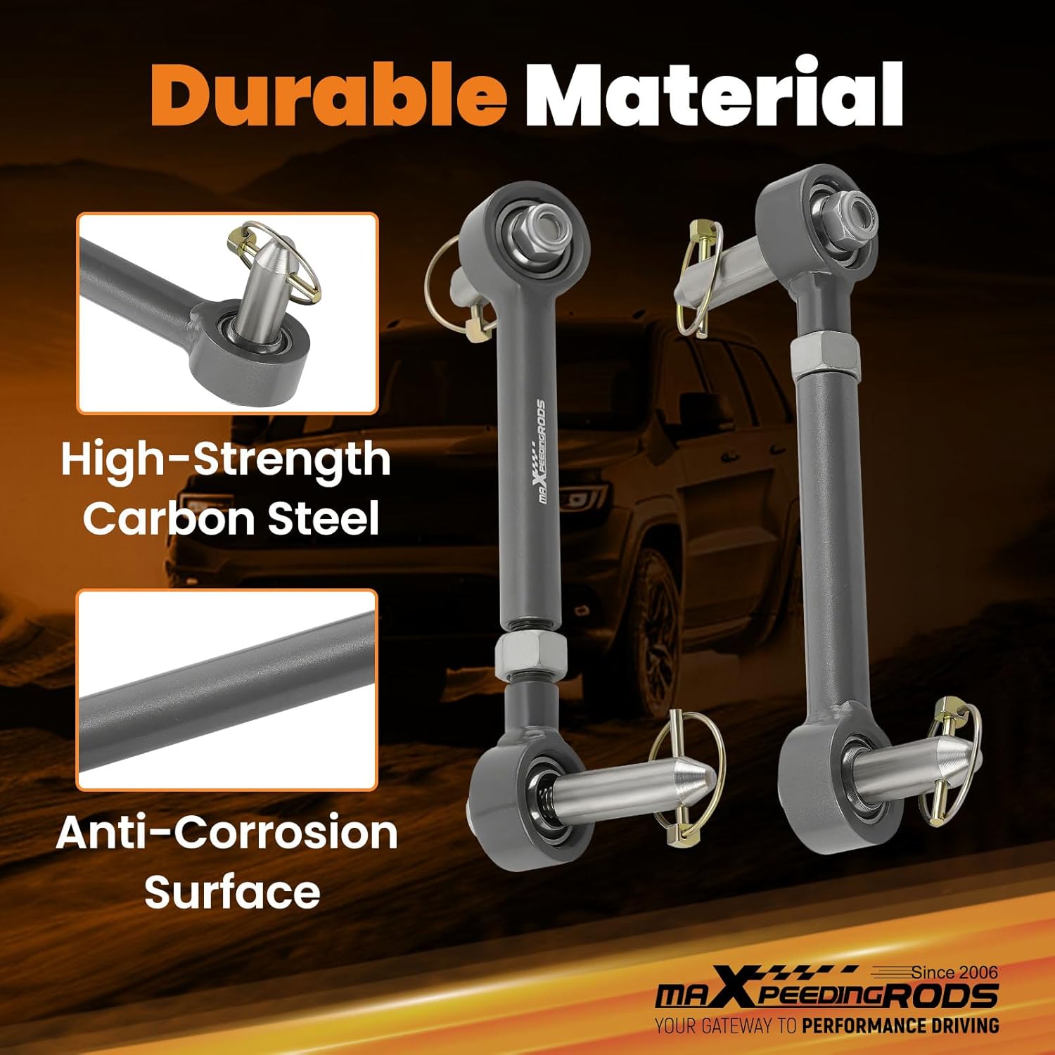 maXpeedingrods Front Sway Bar Links For 2007-2017 Jeep Wrangler JK with 2.5-6" Lift, Front Sway Bar Quicker Disconnect System