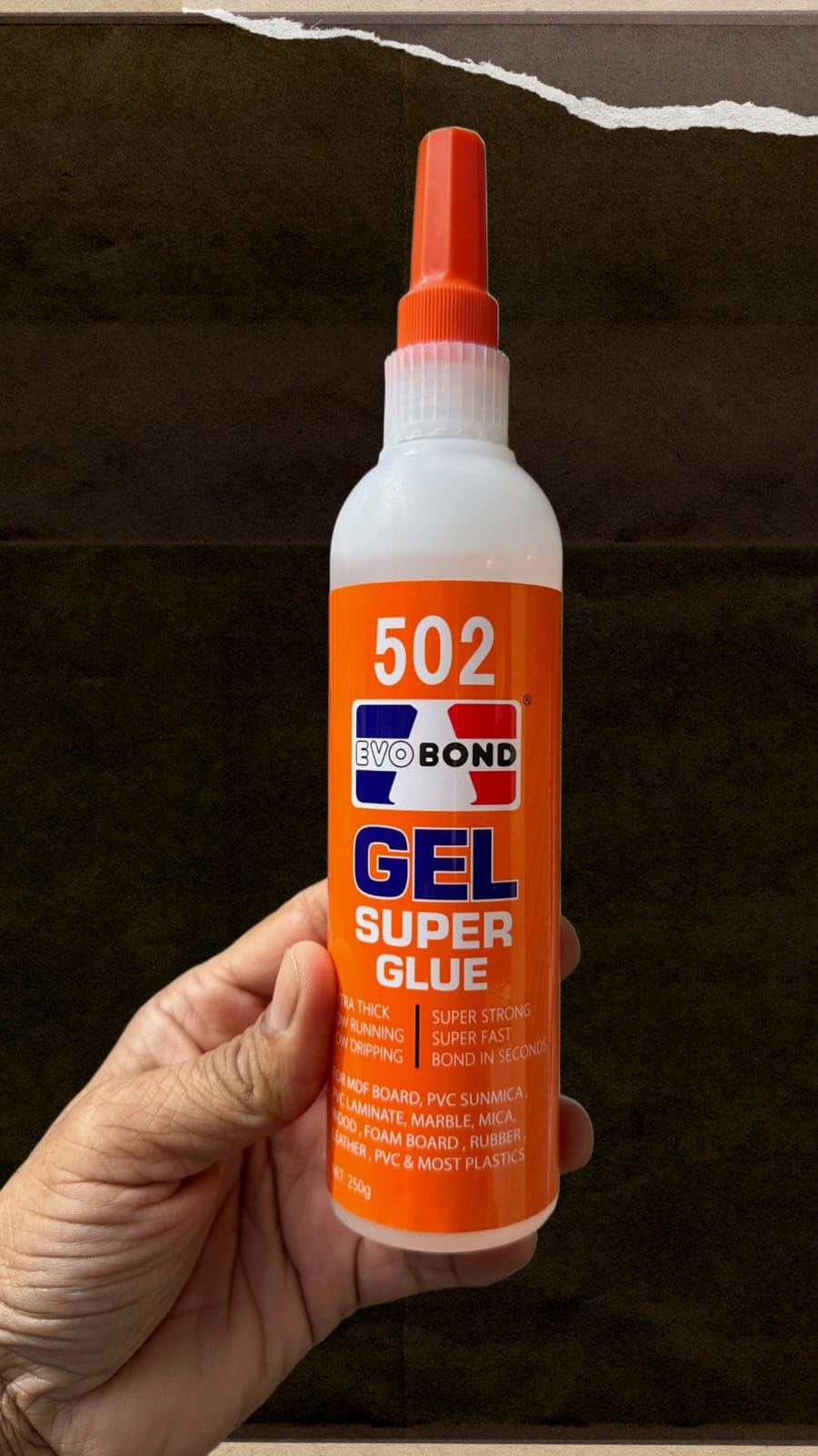 Evobond Instant Super Glue Gel for WPC/PVC, MDF Board, Wood, Foam Board, MICA, Acrylic Sheets, Ceramic, Stone, Gypsum, Charcoal Sheet, Korean Sheet, Metal Strip, Edge Banding Tape etc - 250g Bottle (B0DD4812QP) Amazon Price History, Amazon Price Tracker