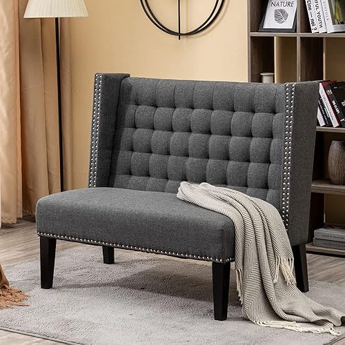 Miniatura 7 de Andeworld Moderno sofá de sofá biplaza tapizado para banquete de comedor sala de estar pasillo o entrada pizarra