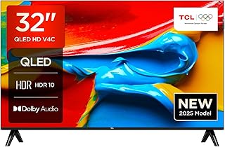 TCL TV 32V4C – 32″ HD Smart QLED Direct LED with Android TV and HDR – Compatible with Google Cast an