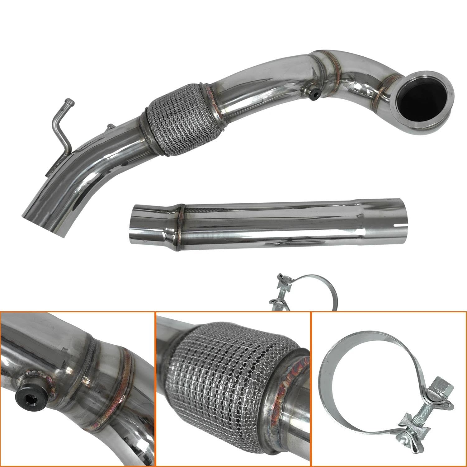 Para VW Para Golf GTI 2.0TSI Para Jetta GLI Para Beetle MK7 1.8TSI Tubo Escape Acero Inoxidable Coche Tubos Escape Colector Escape