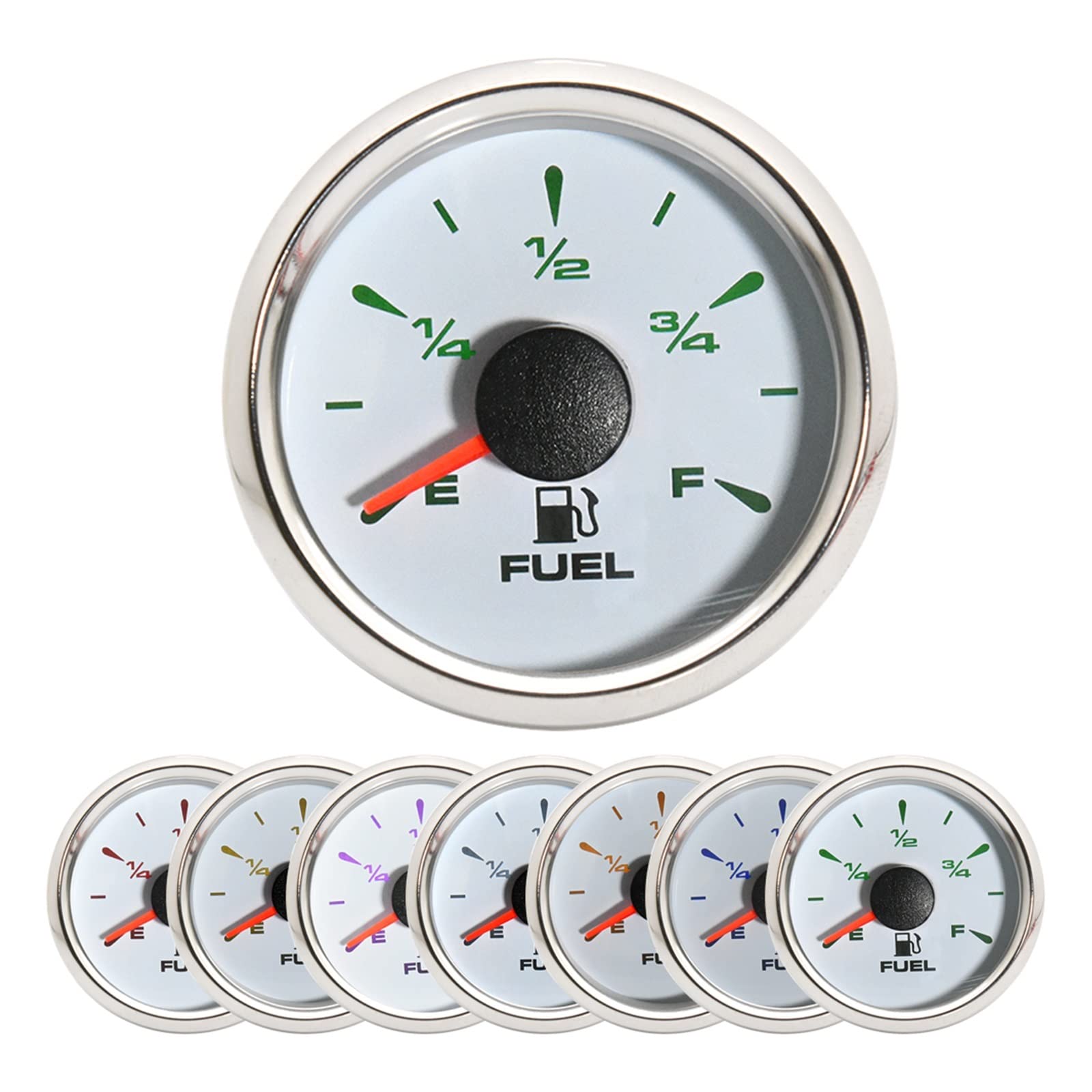8 kolorów podświetlenia wskaźnik zbiornika oleju 52mm miernik paliwa z czujnikiem poziomu paliwa 0-190ohm 100-500MM dla miernika samochodowego łodzi morskiej(X375mm)
