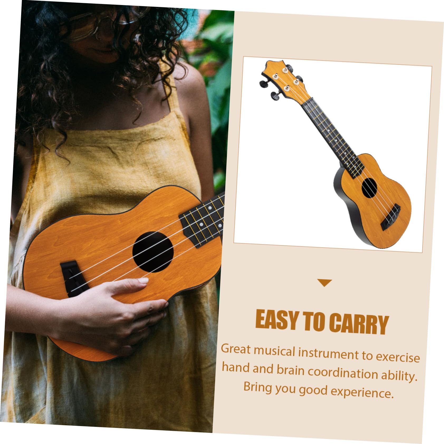 HANABASS Holz Ukulele für Anfänger Kinderinstrument Ukulelen für Anfänger Kleinkindgitarre