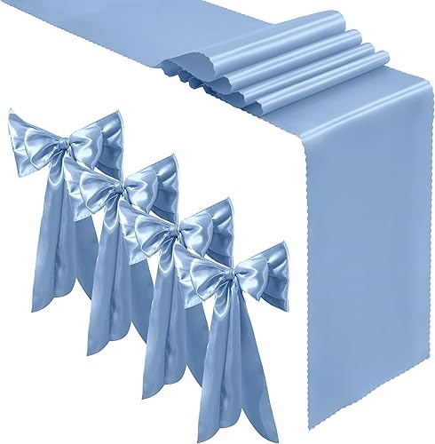 Miniatura 1 de 12 caminos de mesa de satén rosa intenso de 12 x 108 pulgadas, caminos de mesa sedosos para boda, decoración de mesa elegante, caminos de mesa