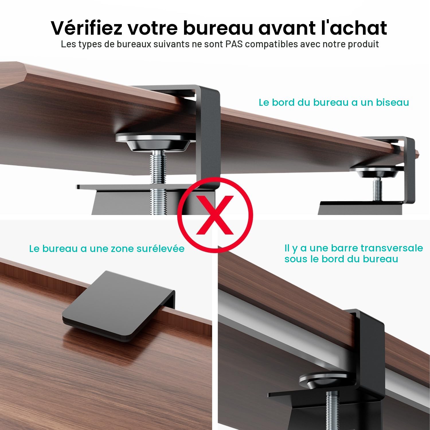 NearHub Grand plateau de clavier coulissant sous le bureau avec système de fixation en C extra robuste, 66 cm (76 cm y compris les pinces) x 27,9 cm, plateforme coulissante stable pour écrire