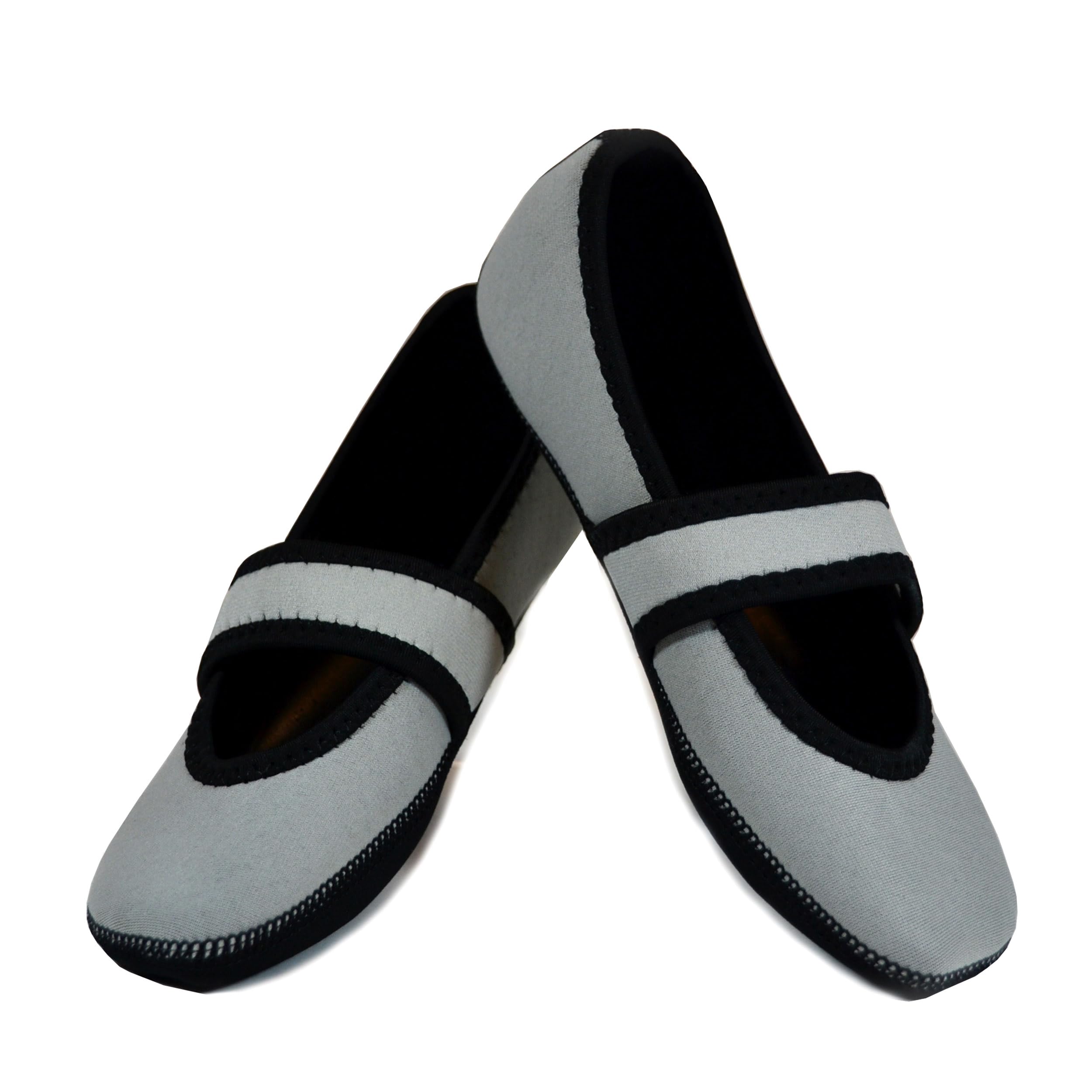 Nufoot - Zapatillas de estar por casa para mujer gris L