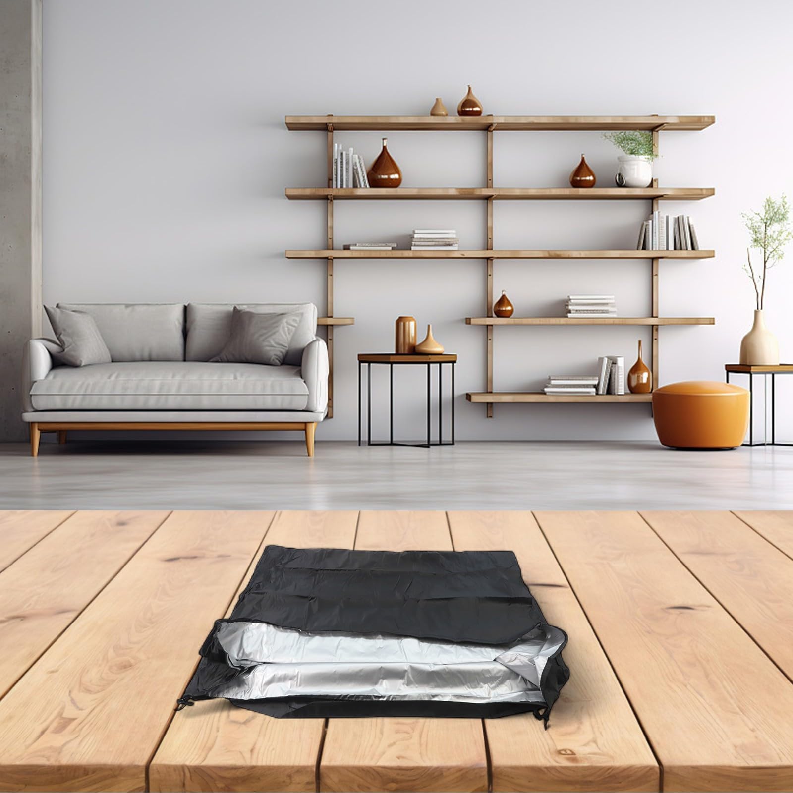 Housse de protection pour étagère de rangement avec panneau en maille PVC transparente, housse de protection résistante à l'eau pour supports métalliques, 122 x 45 x 183 cm (L x l x H) avec fermetures