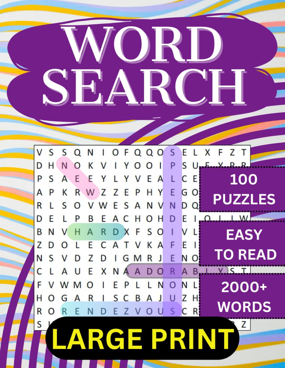 Word Search Book for Adults Large Print Edition with 100 Puzzles and Over 2000+ Unique Words to Find