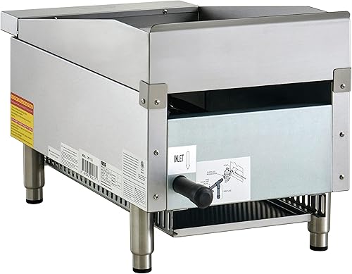 Miniatura 5 de Kratos Plancha comercial de encimera de 15 pulgadas de ancho, placa caliente de gas para restaurantes, control manual, 1 quemador, plancha de gas