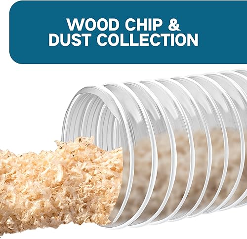 Miniatura 3 de Manguera de recogida de polvo de PVC pesado de 2.5 pulgadas x 5 pies, manguera flexible de recolección de humos de PVC transparente, resistente a