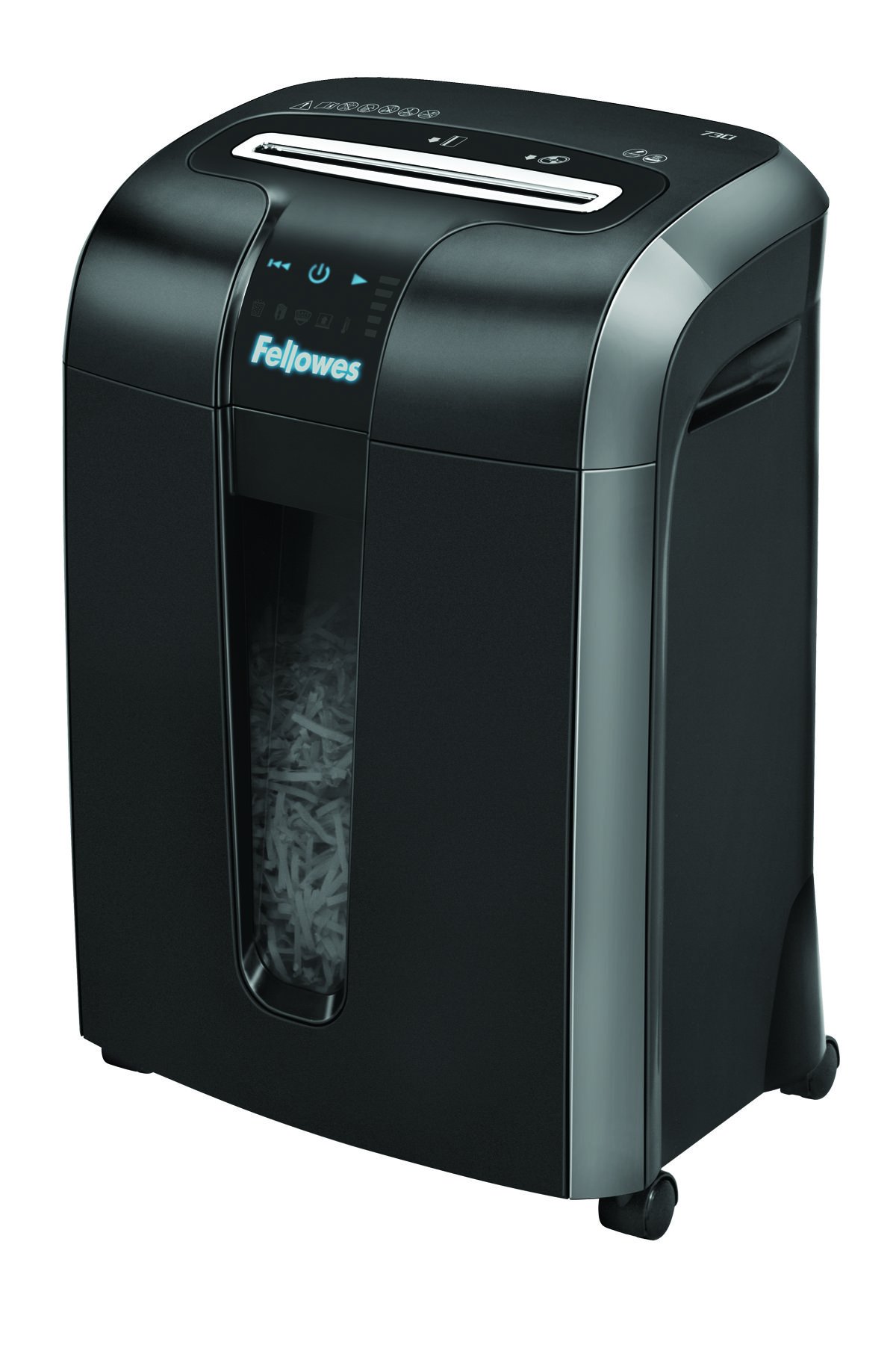 Fellowes 73Ci - Destructora trituradora de papel, corte en partículas, 12 hojas, color negro