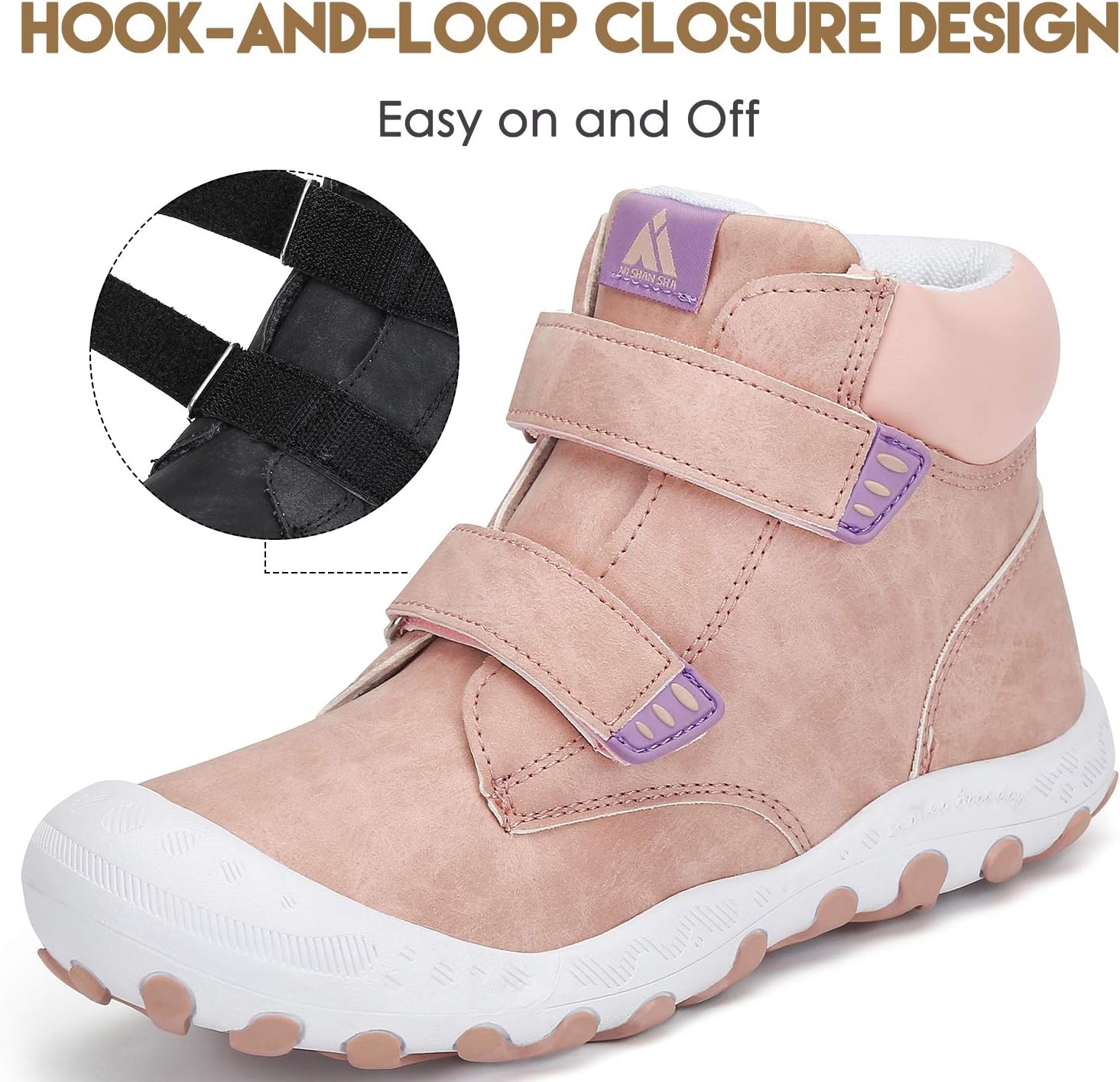 Mishansha Kids Hiking Boots Toddler Girls Boys Hiking Shoes Water-Resistant Anti-Collision Non-Slip Athletic Outdoor Trekking Boots - Image 5