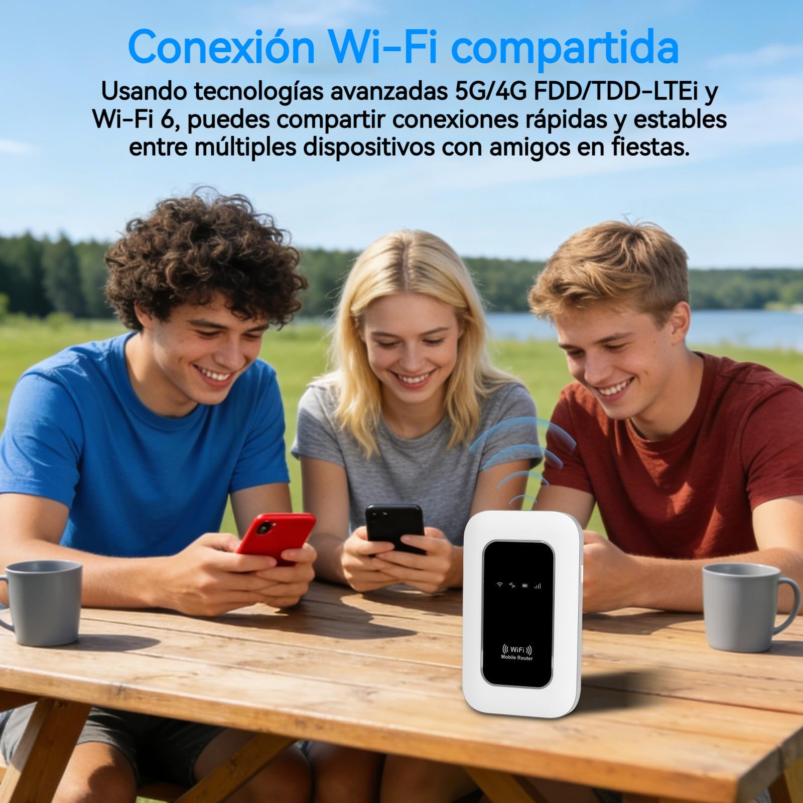 Routers Portátiles 5G, Módems WiFi 6-5G SIM con Ranuras para Desbloquear Tarjetas SIM, Internet Móvil de Alta Velocidad 5g / 4G +, hasta 28 Dispositivos, Ideales para Viajes y teletrabajo