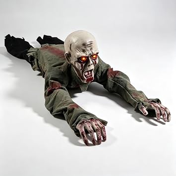 Electric Crawling Zombie Halloween Decor, VoiceControl Ghost &Glowing Eyes