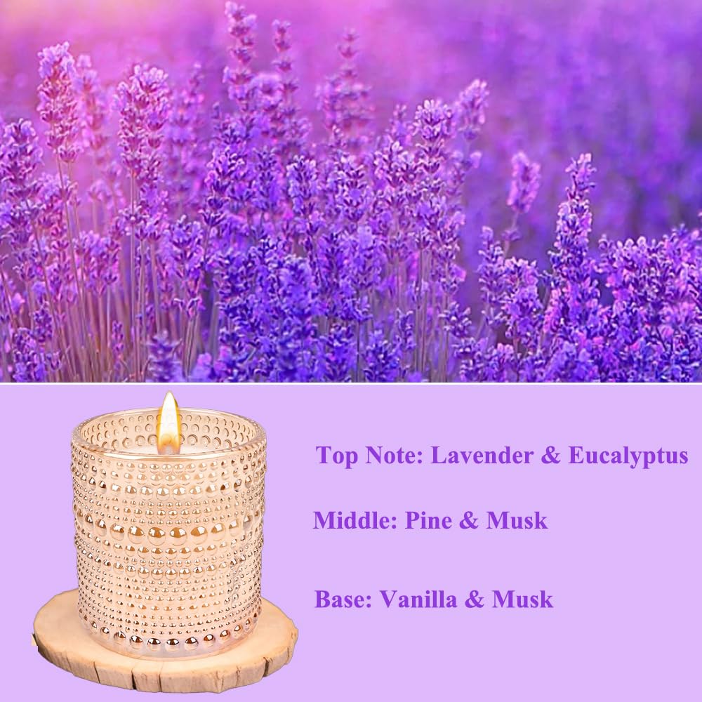 Vela en tarro de lavanda, 6 onzas, 40 horas, aroma calmante, cera de soja ecológica