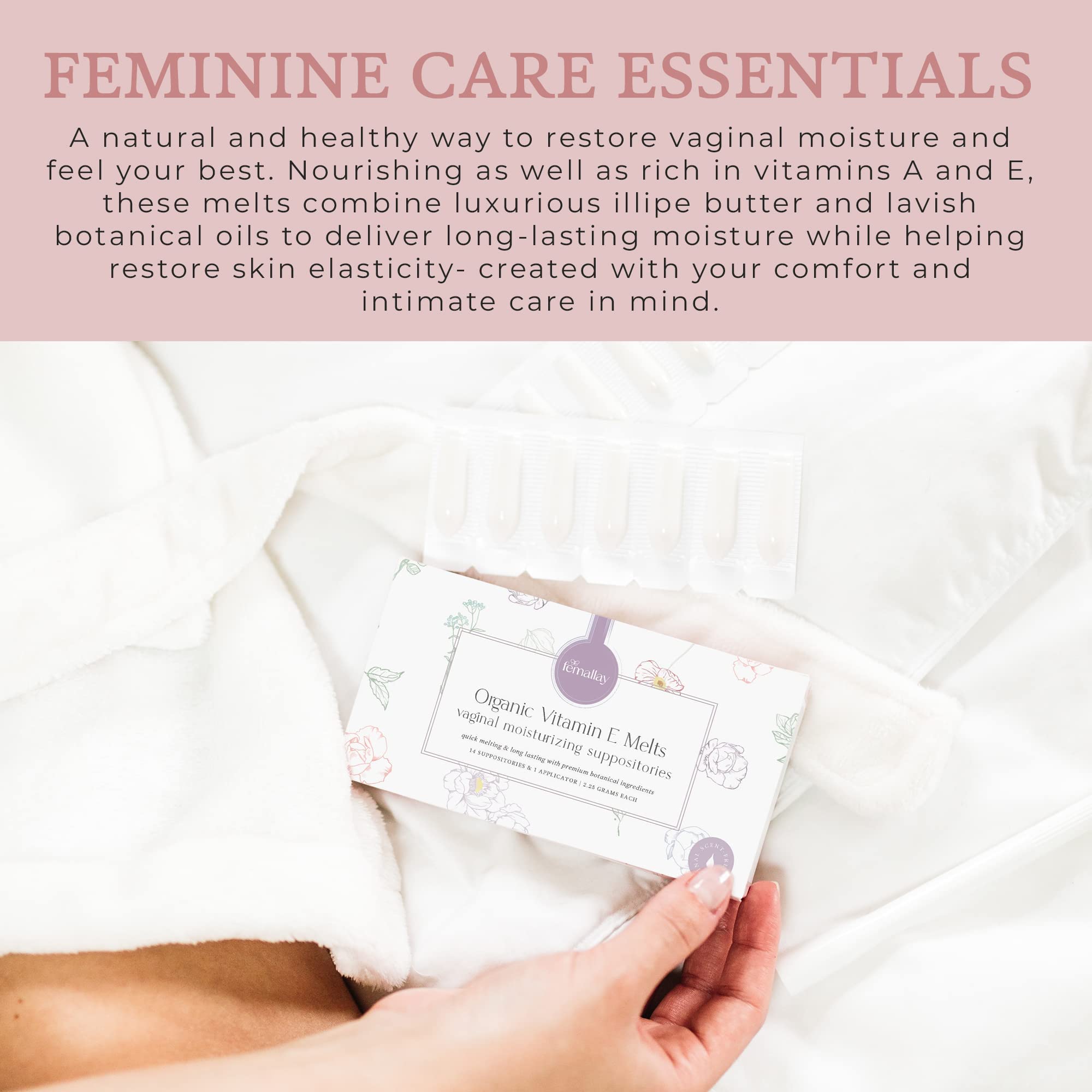 Everyday Moisturizing Vitamin E Vaginal Melts, 100