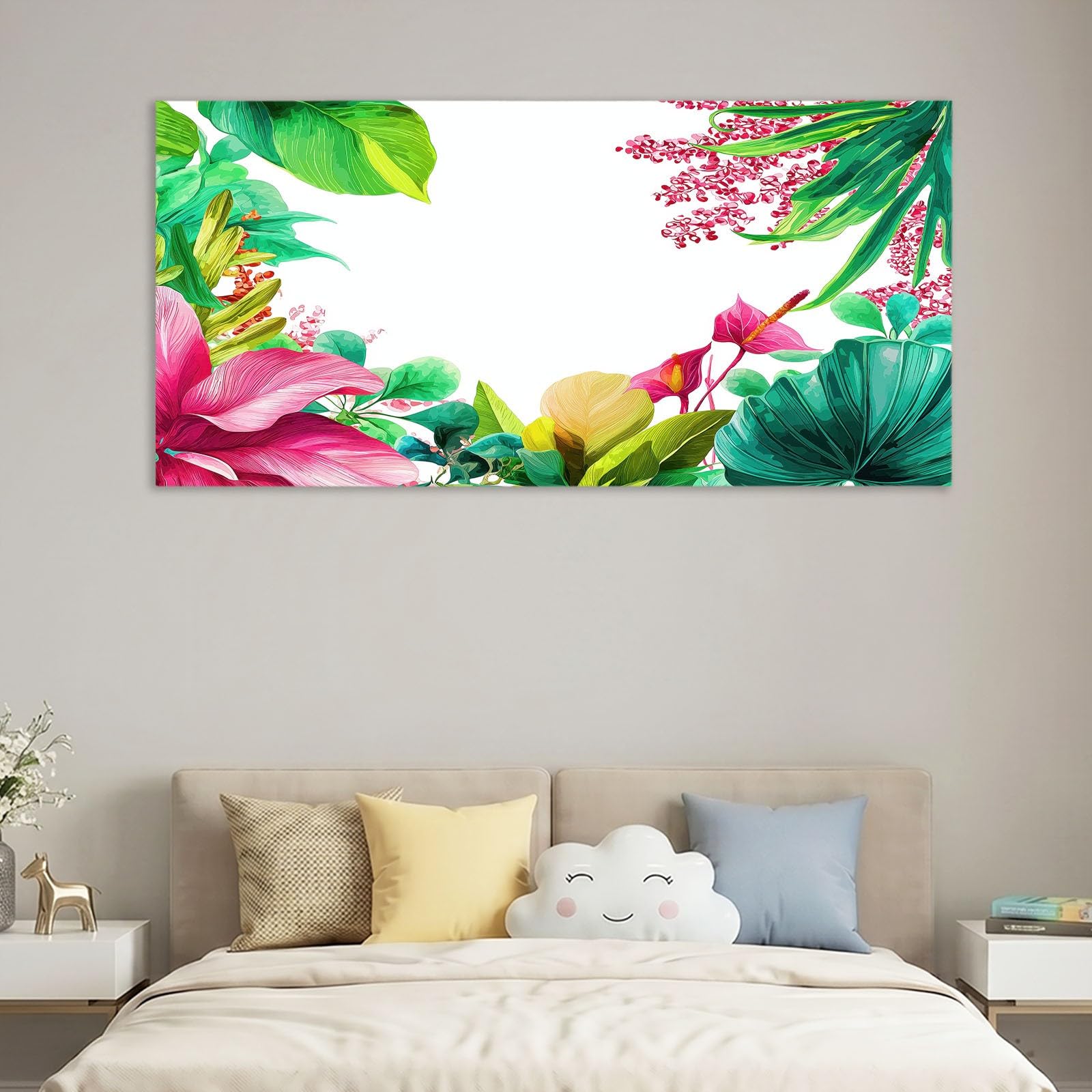 Generisch Aquarell Vektor Leinwandbild mit Rahmen, Kunstdruck Wanddeko -