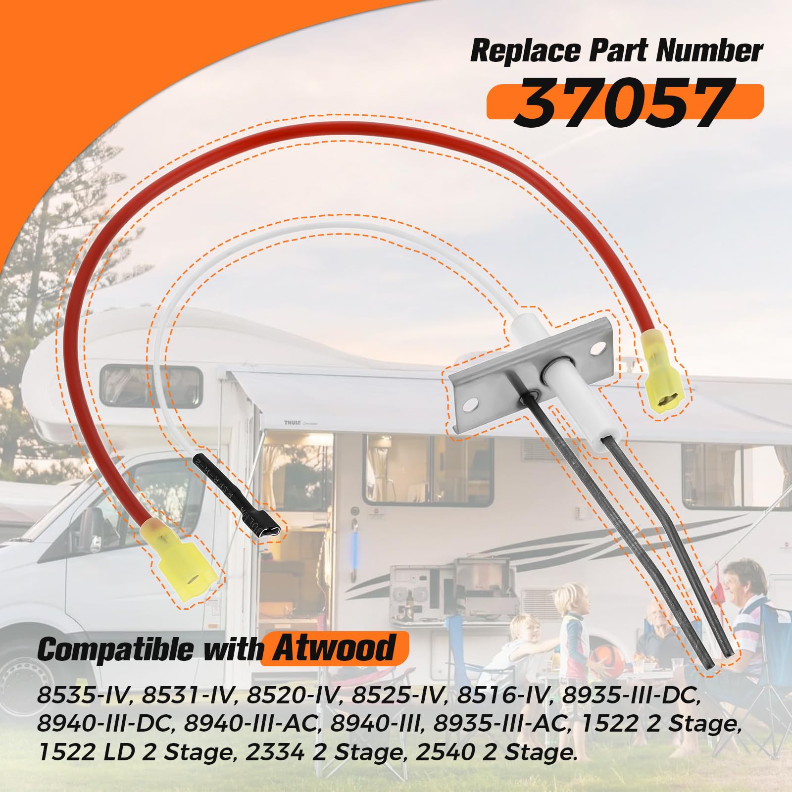 Upgraded 34570 RV HydroFlame Furnace Electrode Compatible With Atwood