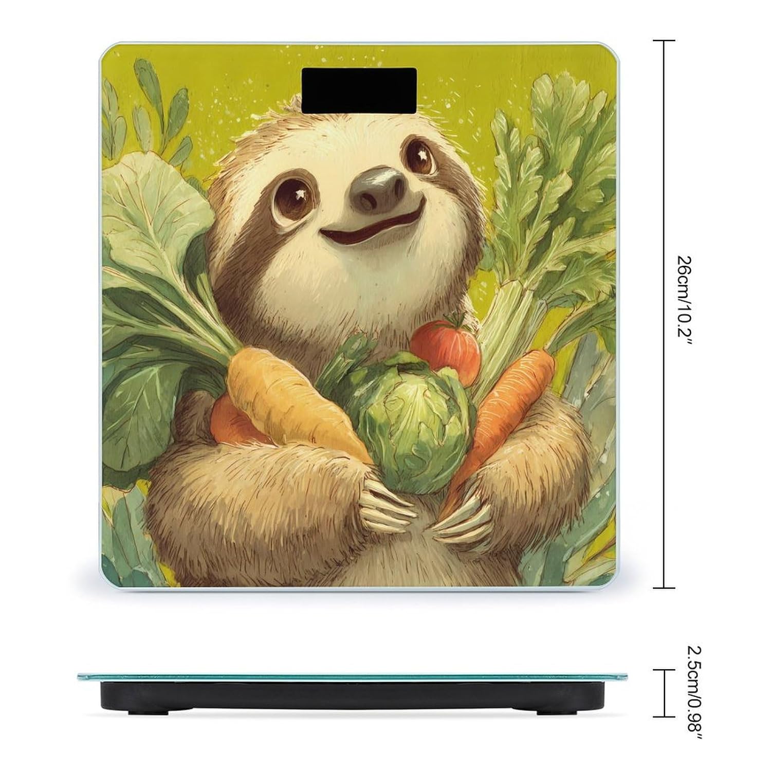 Sloth Fruit Vegetable Digital Body Weight Scale LCD Backlight Display for Bathroom Gym