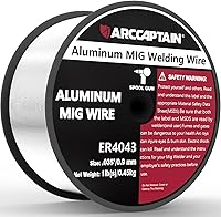 ARCCAPTAIN ER4043 Aluminum MIG Welding Wire 0.035" 1lb Spool - Smooth Arc for 6061, 5052, 3003 Alloys