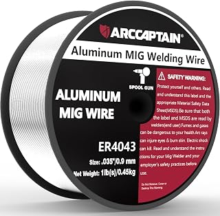 ARCCAPTAIN ER4043 Aluminum MIG Welding Wire 0.035" 1lb Spool - Smooth Arc for 6061, 5052, 3003 Alloys