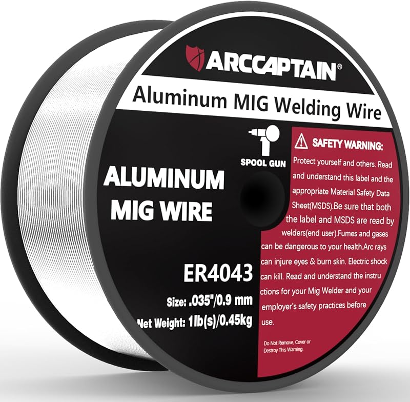 Silicon Aluminum Welding Wire ER4043 .035" Mig Welding Wire, 1LB | Ideal for 3003, 3004, 5052, 6061 & Cast Aluminum with Smooth Feeding, Stable Arc & Clean Weld Beads