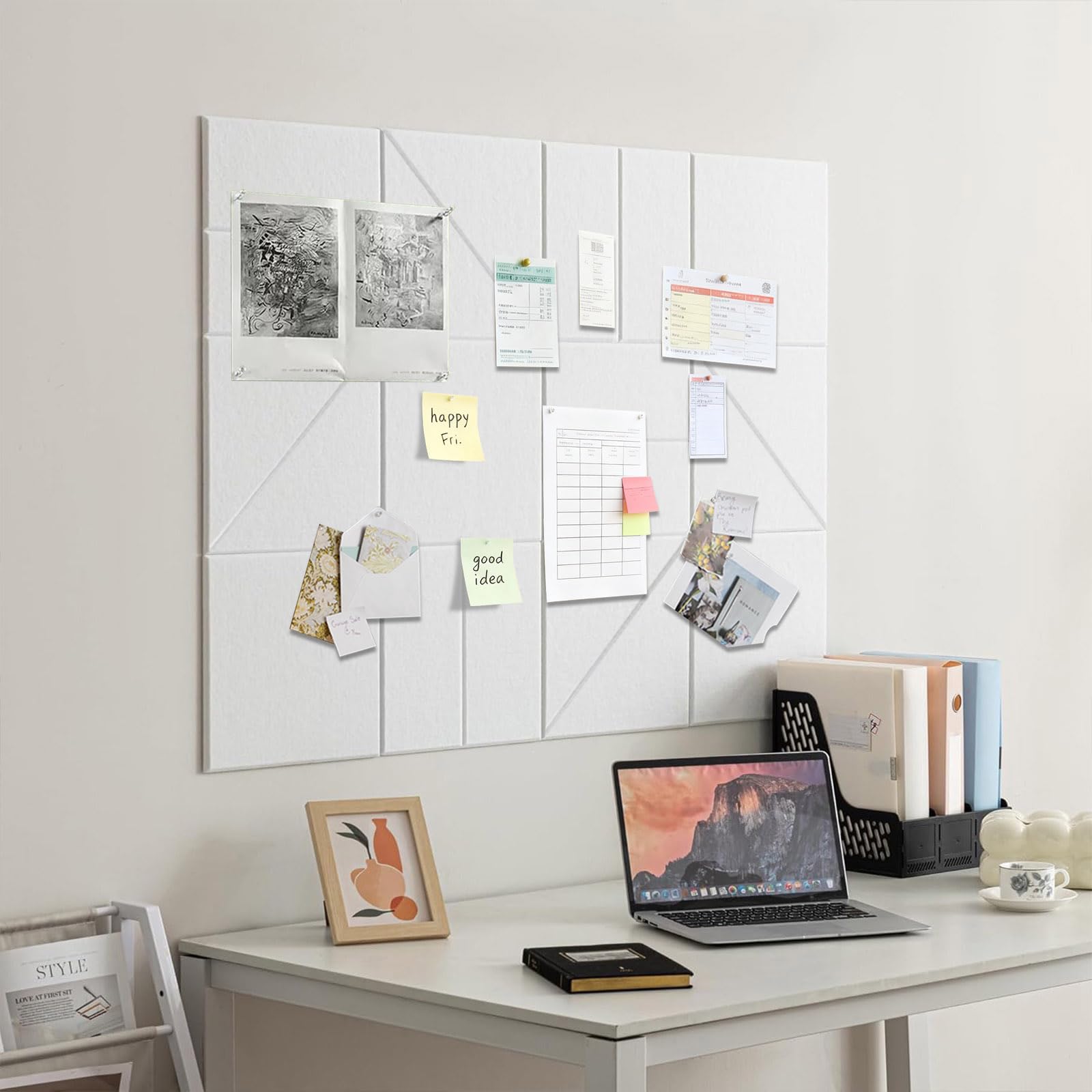Boogvormig Vilten Prikbord – Extra Groot , Zelfklevend en Modern