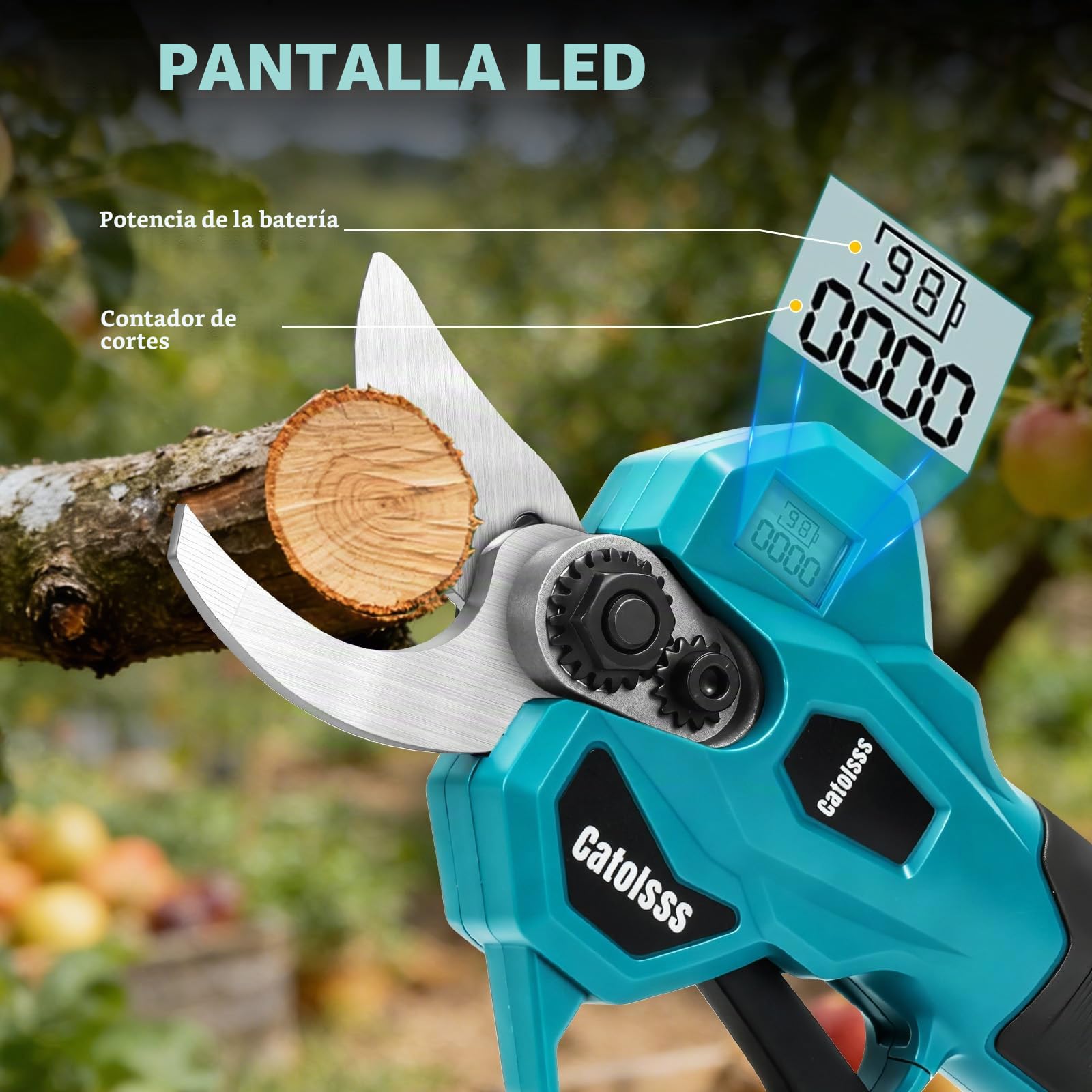 2 EN 1 Tijeras de Podar Eléctricas Telescópicas para Makita 18V(Sin Batería | Roadtime Podadora con Barra Extensible hasta 4,2 m, Cabezal Giratorio 180°, Corte 45 mm, Herramienta de Árboles y Jardín