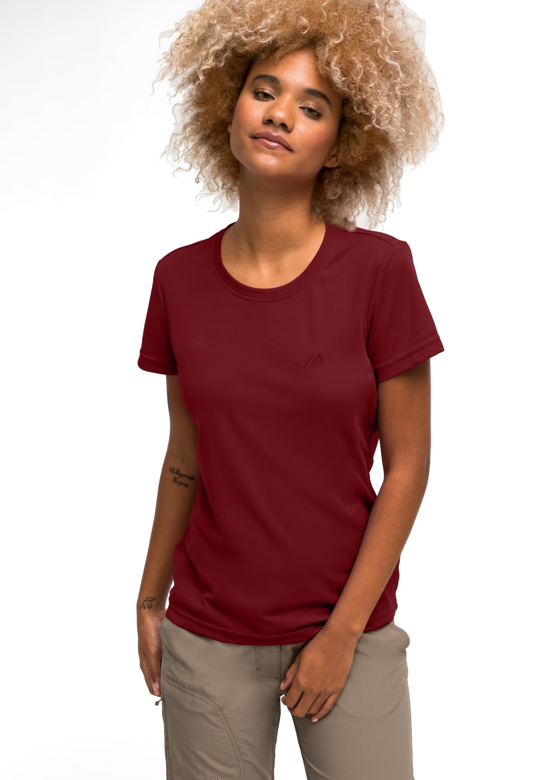 Maier Sports Waltraud, Damen T-Shirt, Funktionsshirt mit Rundhals für Wandern und Freizeit, dryprotec Technologie, Atmungsaktiv