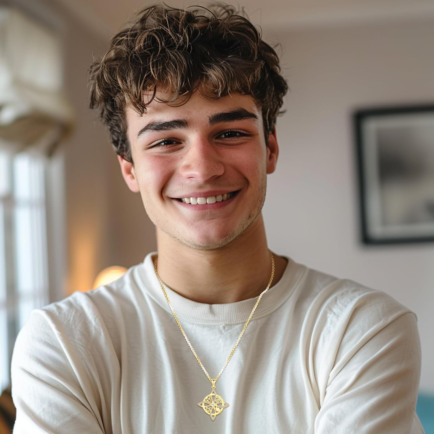 Eusense Nudo De Bruja Plata 925 Original Witches Knot Necklace Tetragrammaton Hecate Triple Moon Goddess Lilith Jewelry Pentagram Pendant for Women Men - Image 6