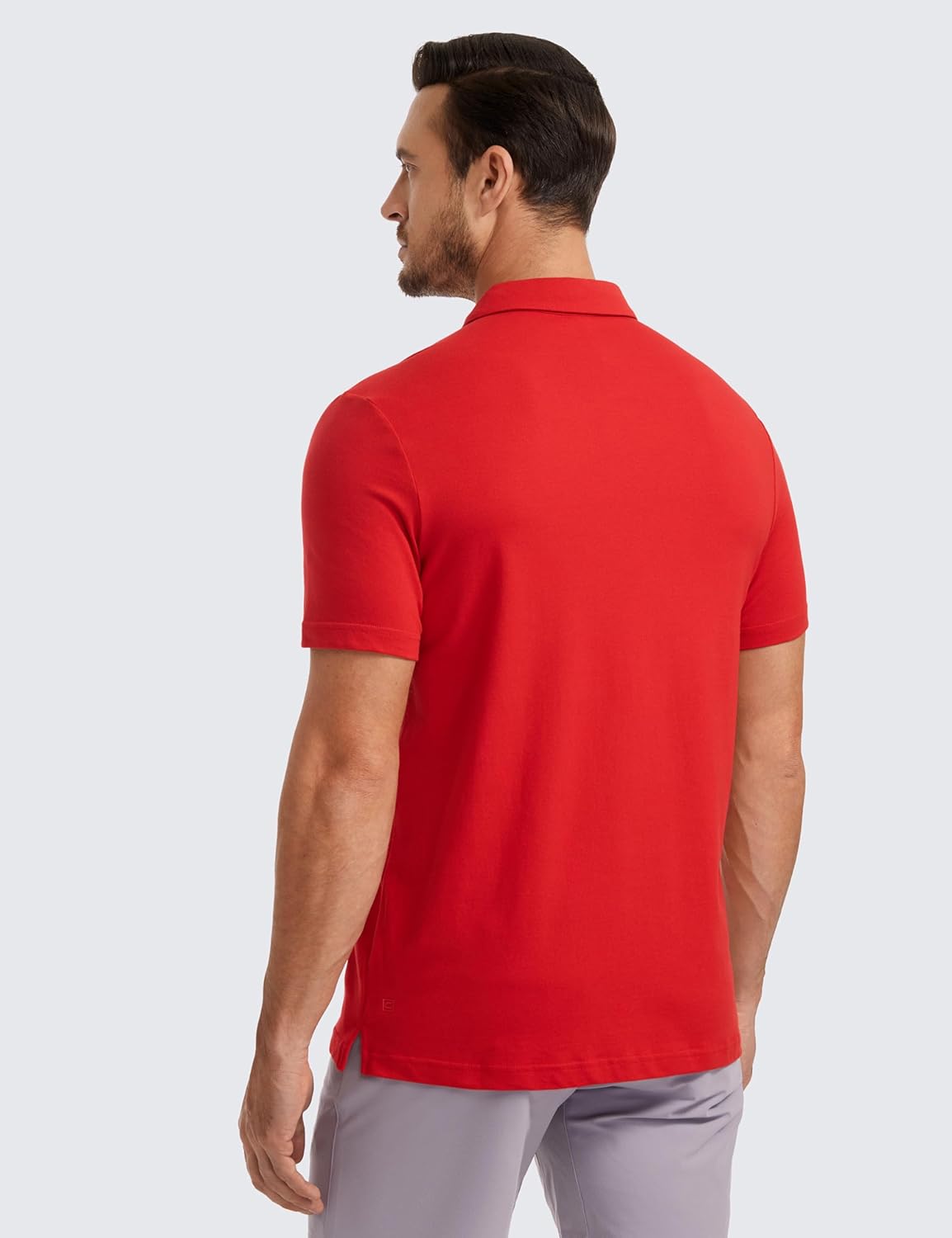 CRZ YOGA Mens Golf Polo Shirts Short Sleeve Moisture Wicking Athletic Shirt Sports Casual Pique T-Shirts - Image 2