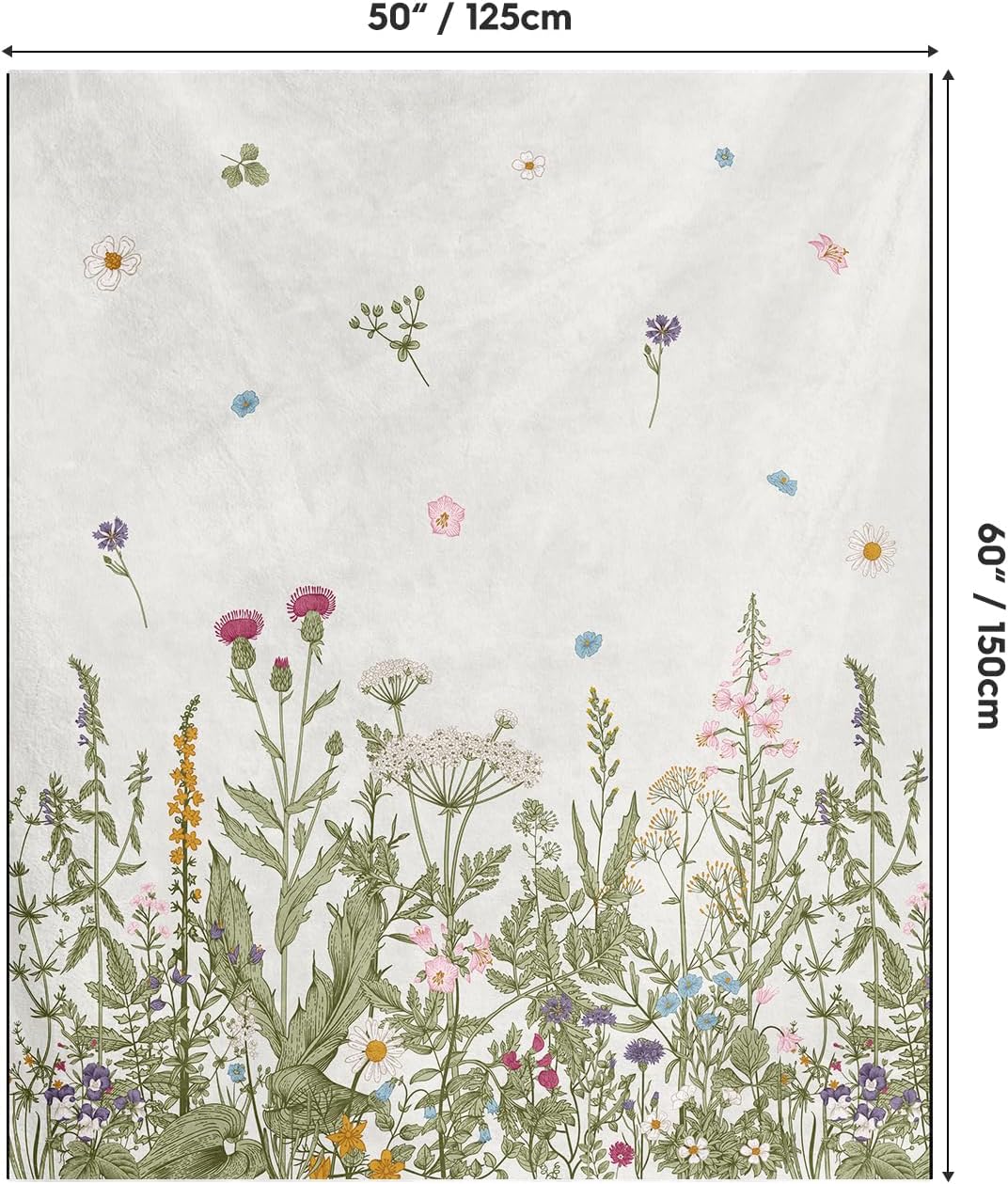 Horaldaily Spring Summer Flannel Blanket Throw, Wildflower Painting Fleece Soft Fuzzy Plush Cozy Fleece Blankets for Couch Sofa Bed Lounging, Ideal Gifts for Kids Adults Self, 50x60 - Image 6