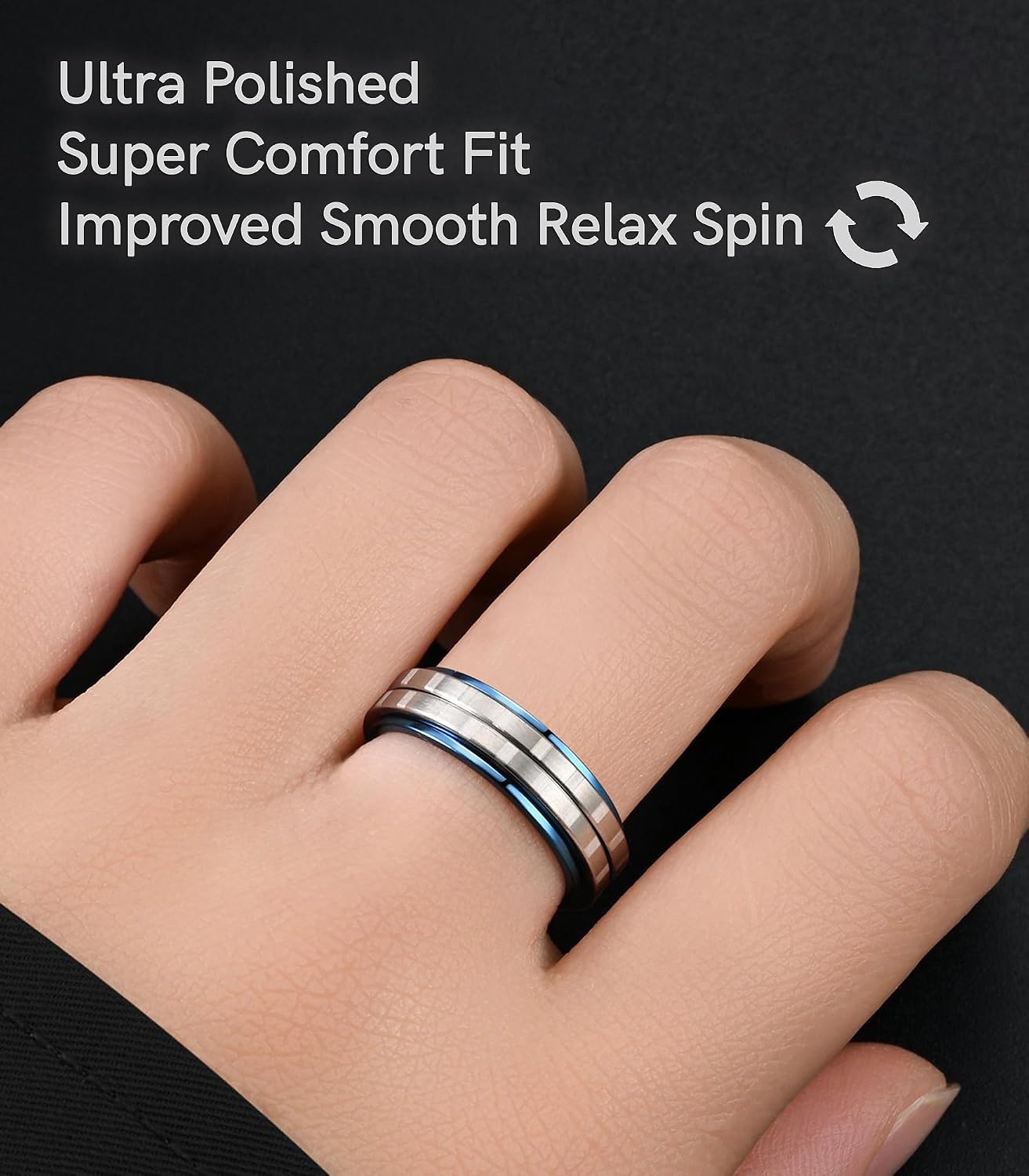 King Ring 6mm Slim Spinner Stainless Steel Fidget Rings – Designed in USA image 4