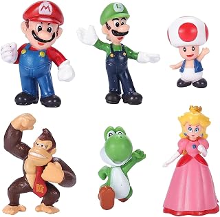6 Pcs/Set Mario Toy Bros Super Mary Princess, Turtle, Mushroom, Orangutan, Super Mary Action Figures