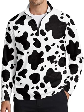 Mens Long Sleeve Athletic Shirts 1/4 Zip Golf Pullover Size S-4XL