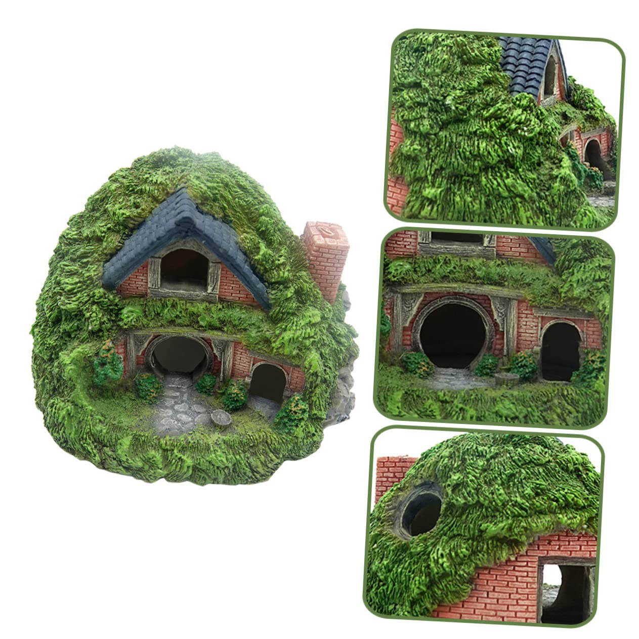 Cabilock Cueva Escondida de Resina para Acuario, Cueva Decorativa Resistente y Estable para Peces y Camarones
