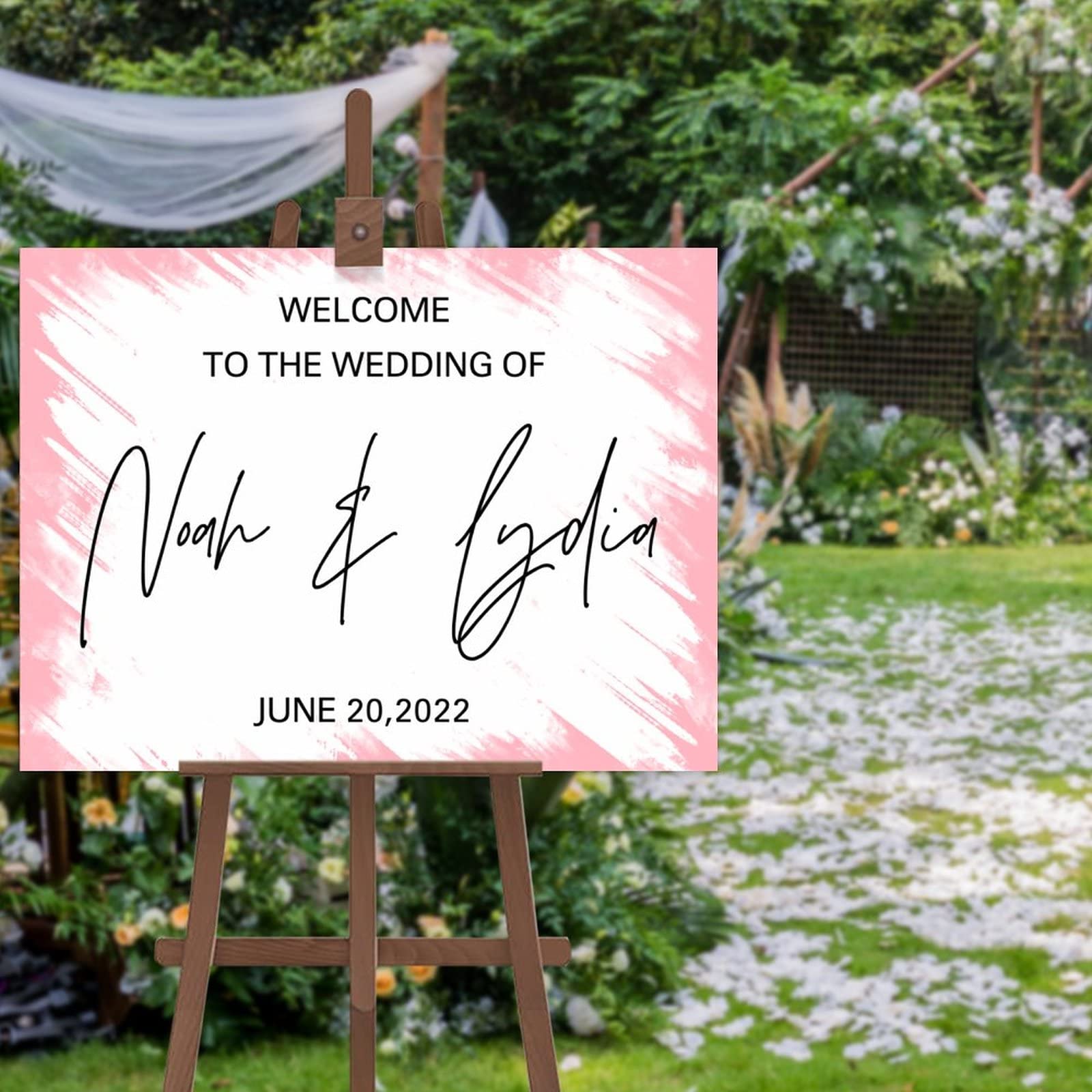 Panneau de bienvenue mariage personnalisé signalisation fête et anniversaire