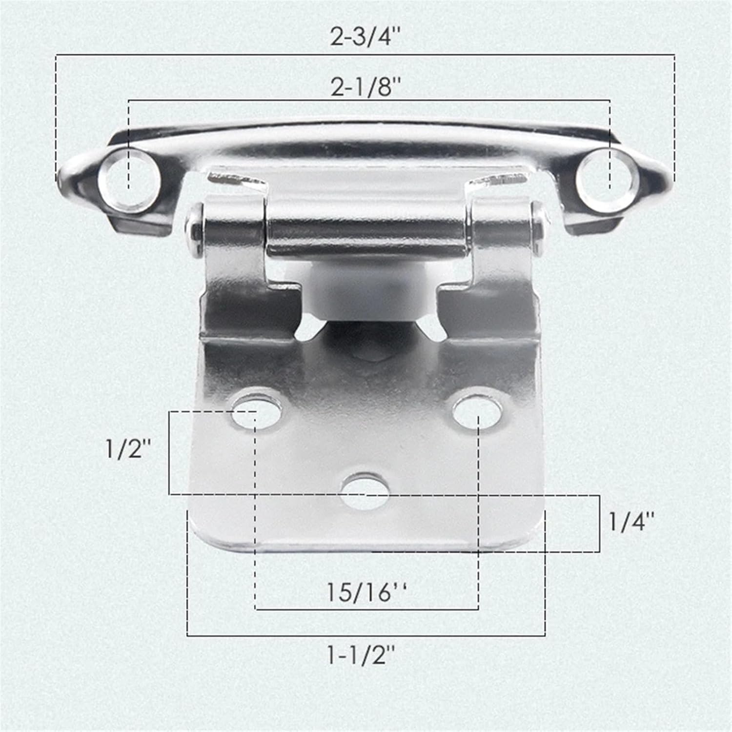 2pcs Kitchen Spring Hinges Hydraulic Buffer Self Closing Hinge for Furniture Cabinet Overlay Self Closing Mount Cupboard Door (Color : Silver)
