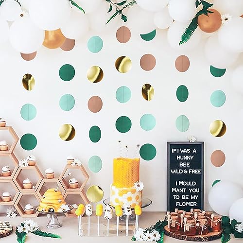 Miniatura 3 de Decoraciones de despedida de soltera verde salvia, guirnalda de papel rústica de 10 pies, decoración para colgar, decoración de fiesta de cumpleaños