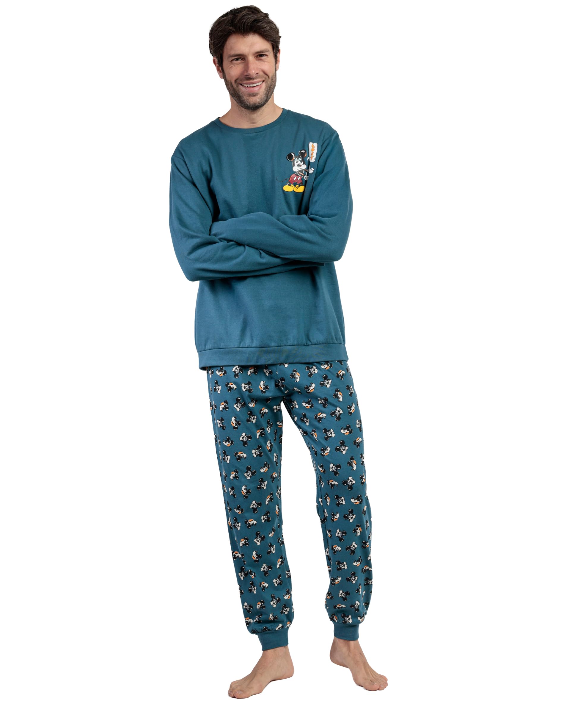 Disney Pijama Manga Larga Felpa Lost Mickey para Hombre
