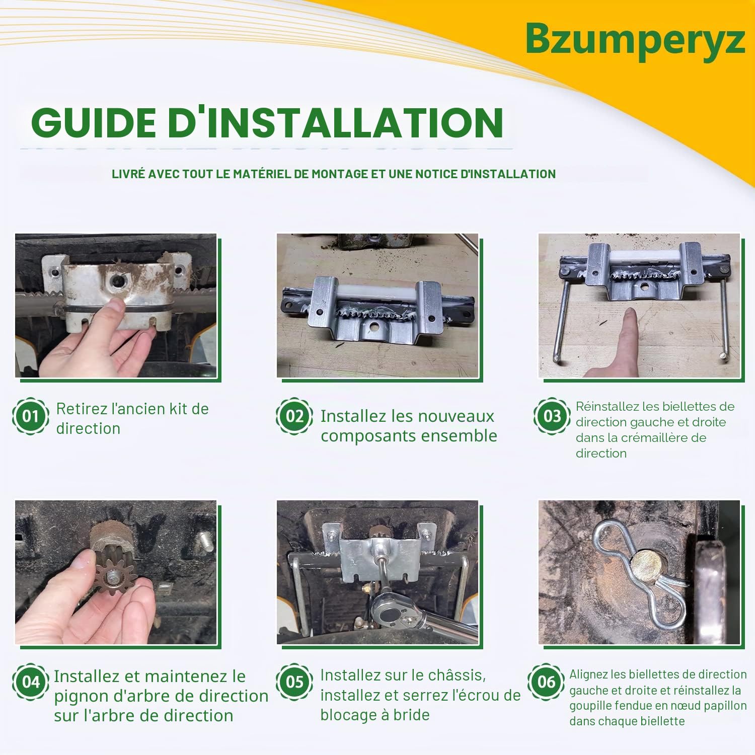 753-11064B CR12 Kit de direction pour cub Cadet CC30 CC30H CC30E Hydro Mini Riders/MTD Columbia CR30/Craftsman R1000 Tracteur tondeuse à gazon