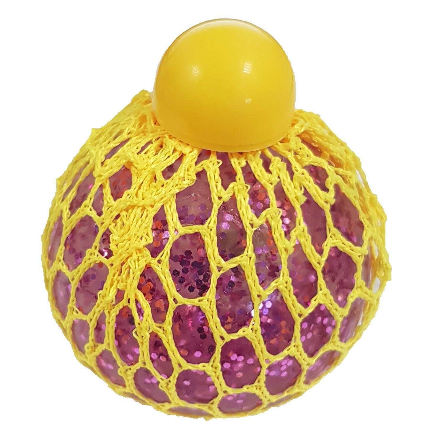 Tobar 30236 Squishy Mesh Ball Glitter 1 sztuka w 3 kolorach: jasnoniebieskim, różowym i zielonym, 65 x 65 x 70 cm