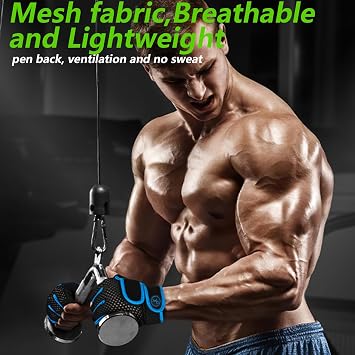 MOREOK Workout Gloves Padded Weight Lifting Gloves for Men/Women, [5MM Gel] Fingerless Grip Gym Gloves Fitness Gloves for Exercise, Weightlifting, Cycling, Pull ups, Rowing, and Climbing