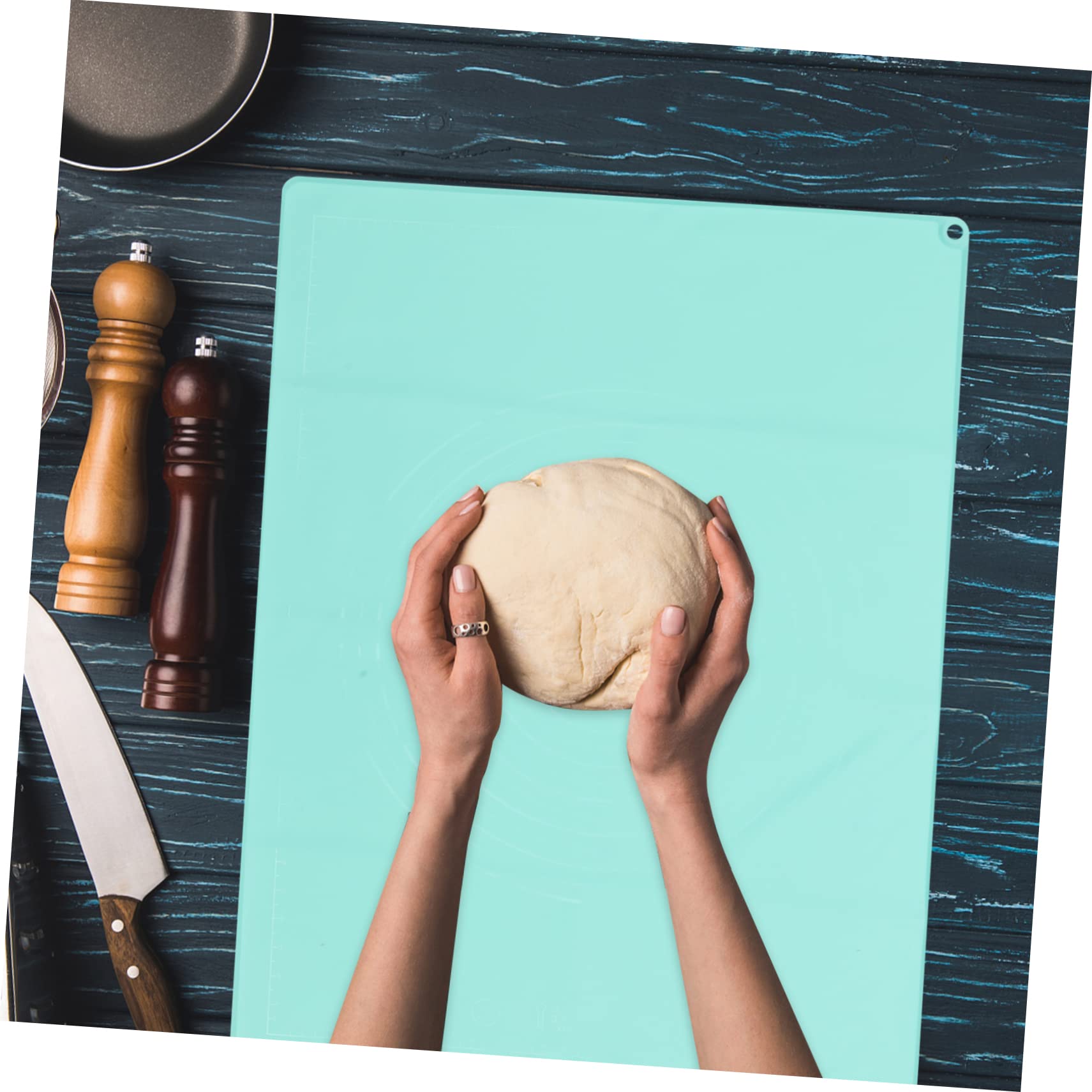 LIFKOME Silikon Knetmatte für Haushalt mit Rutschfester Unterseite Bequeme Rollmatte zum Backen und Brot Machen Wiederverwendbare Teigunterlage für Küche