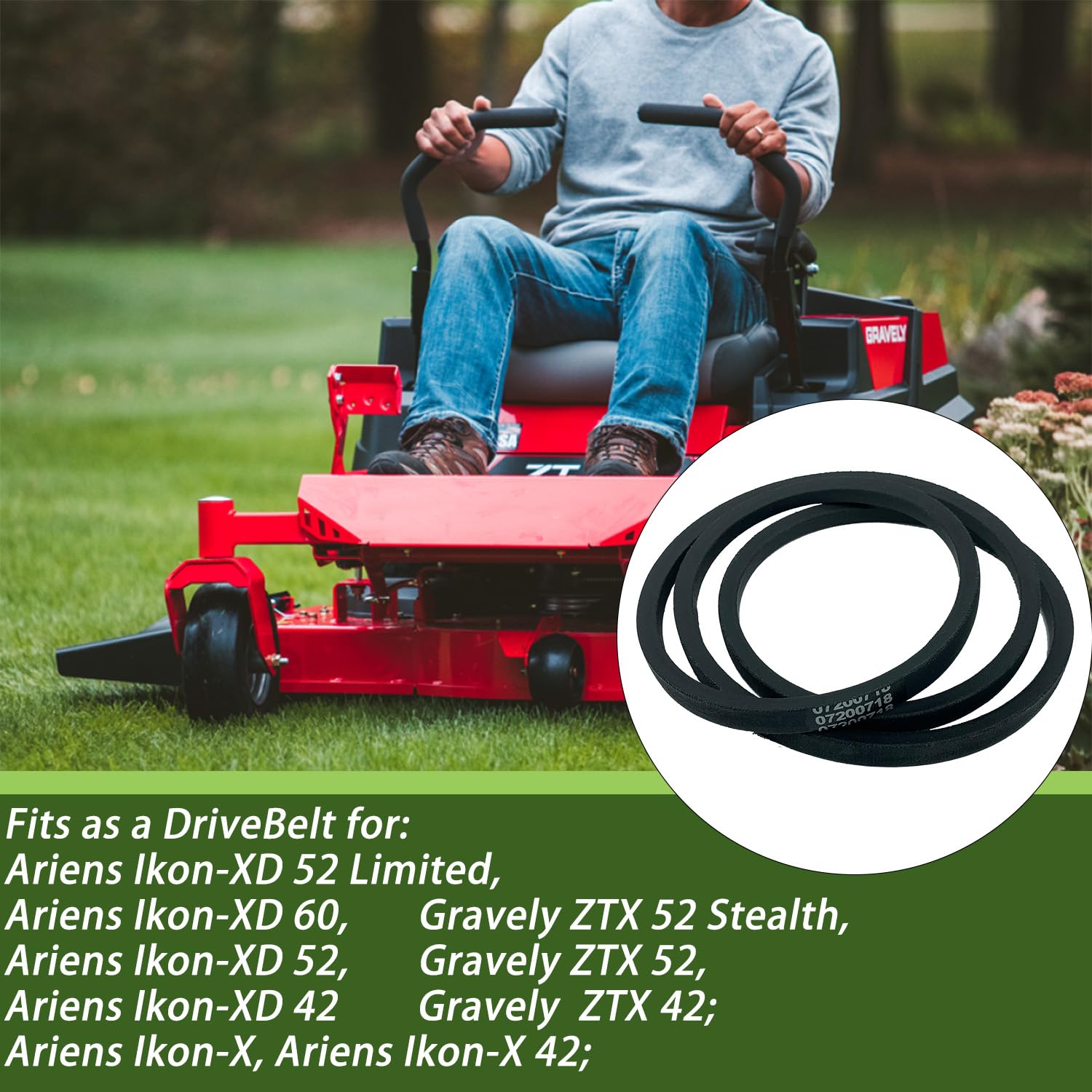 Amazon.com : Jzenol Replaces Drive Belt 07200718 / Kevlar