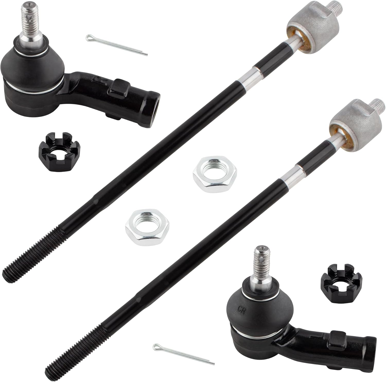 ES3587 ES3588 EV419 Front Inner & Outer Tie Rod Ends Suspension Kits for Ford Focus 2000 2001 2002 2003 2004 2005 2006, Pack of 4